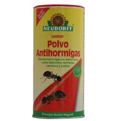 Loxiran Polvo Antihormigas es un insecticida para esparcir, diseñado especialmente para eliminar hormigas en balcones, terrazas,