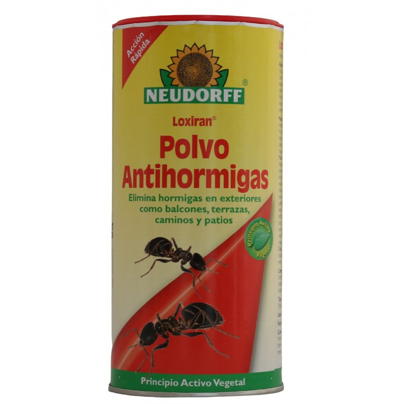 Loxiran Polvo Antihormigas es un insecticida para esparcir, diseñado especialmente para eliminar hormigas en balcones, terrazas,