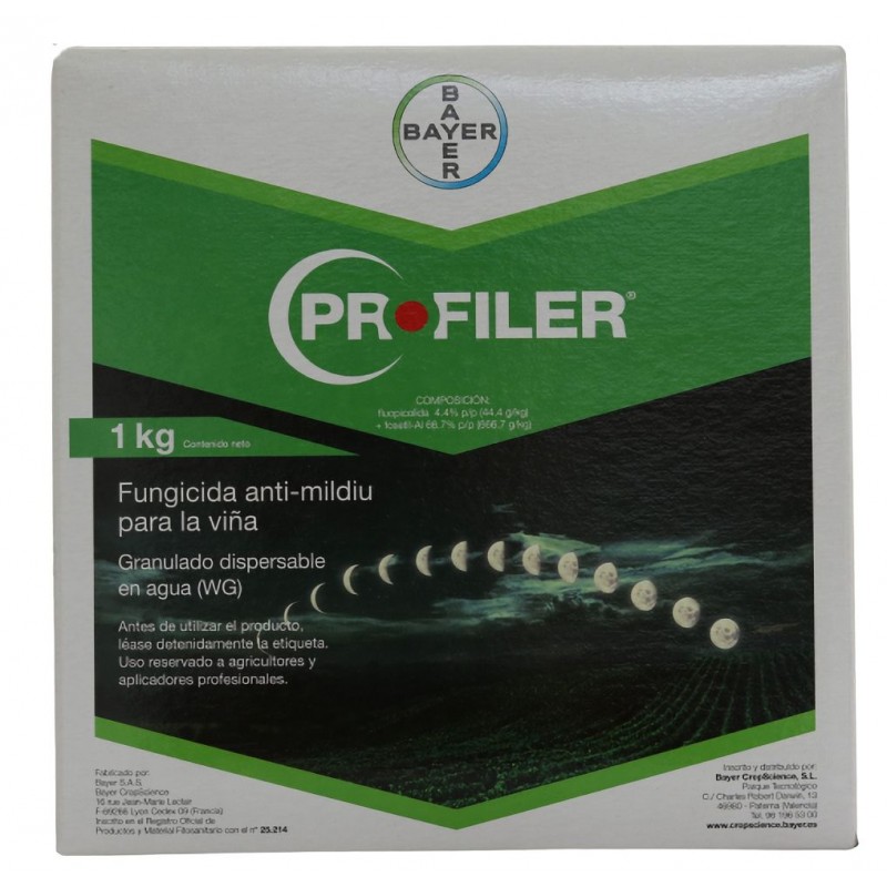 Profiler es un fungicida anti-mildiu cuya composición combina dos materias de actividad complementaria:
fluopicolida y fosetil-