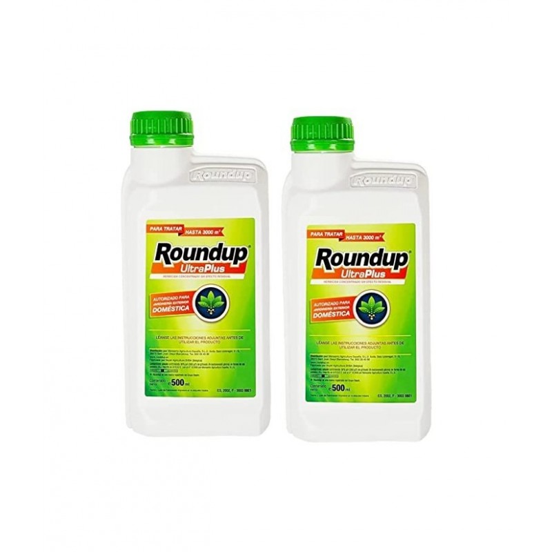 Herbicida Roundup Ultraplus glifosato 36% 1 litro. Pack 2 uds de 500 ml. Herbicida liquido Concentrado