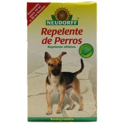 Repelente natural de extractos vegetales en forma de polvo que ahuyenta olfativamente a los perros alejándolos de las zonas trat